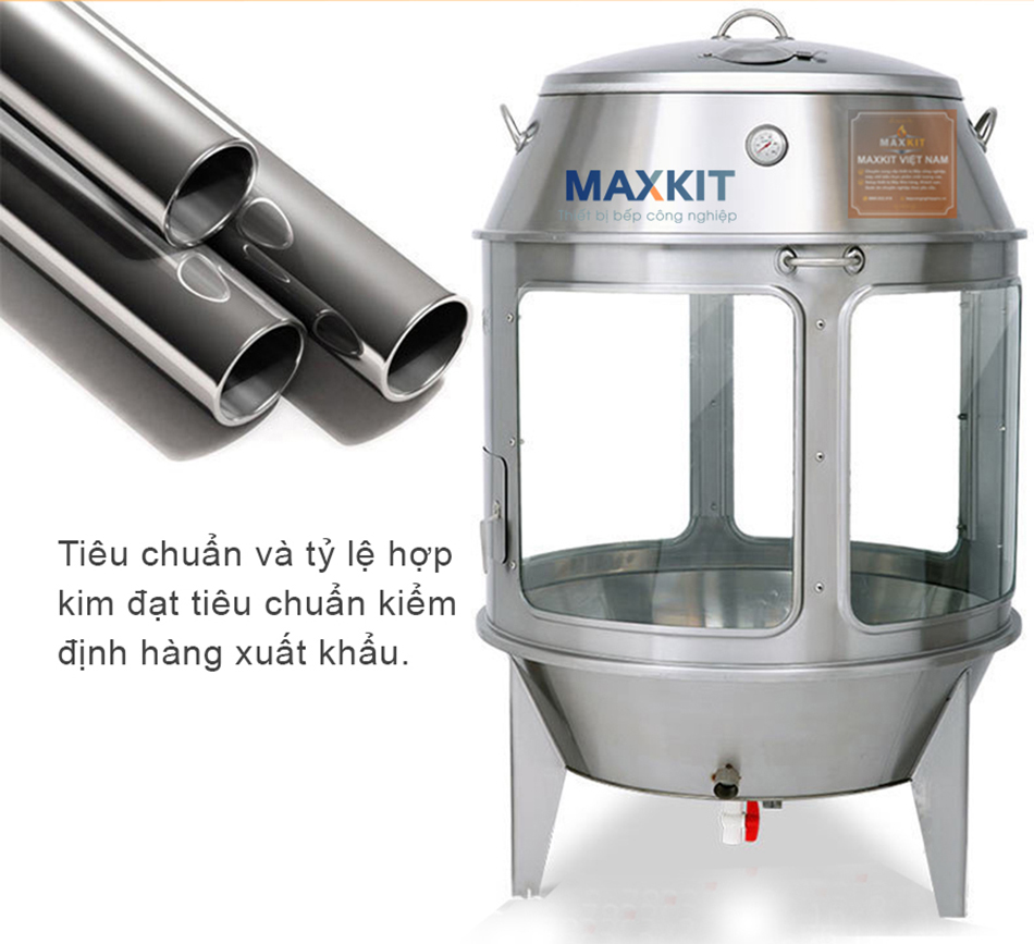 Lò quay vịt kính bằng Than 80 sử dụng inox chống gỉ, độ bền cao