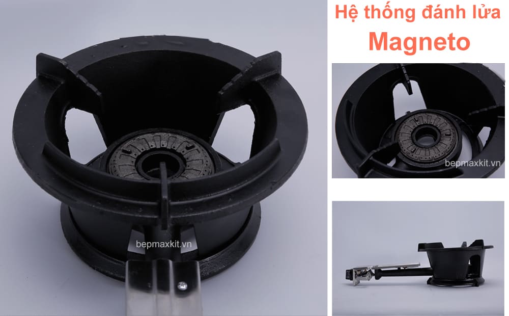 Bếp gas lò quay vịt sử dụng hệ thống đánh lửa Magneto