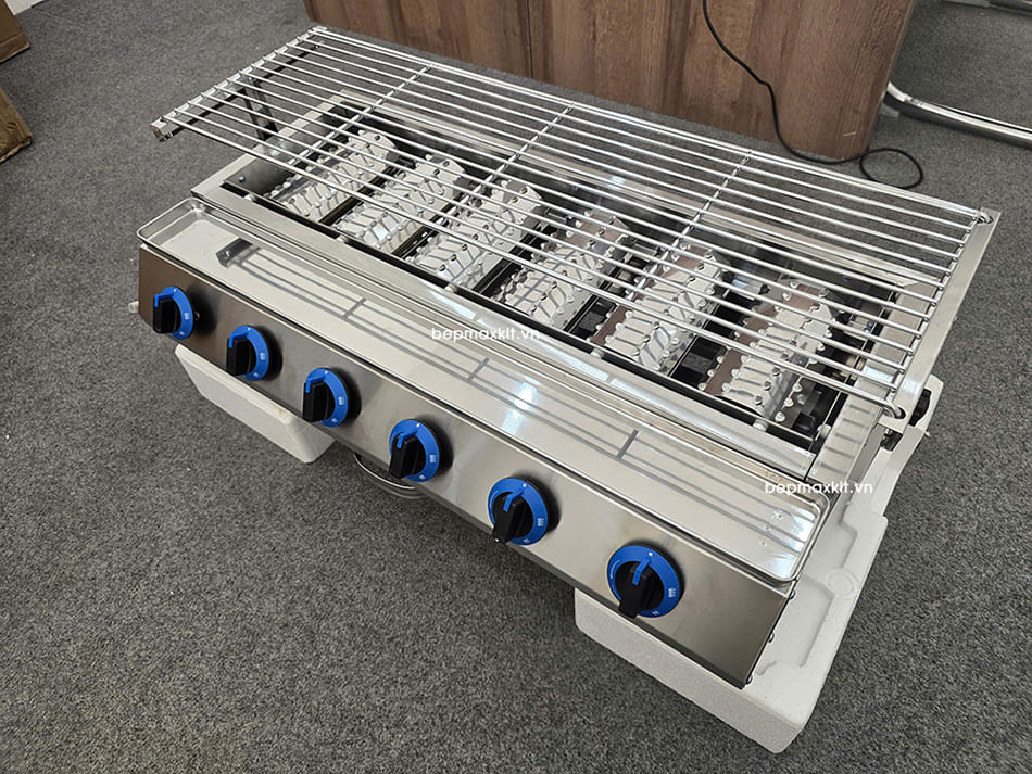 Bếp nướng Gas 6 họng đốt gốm hồng ngoại (Cỡ lớn) 12 Tính năng hiện đại, cao cấp