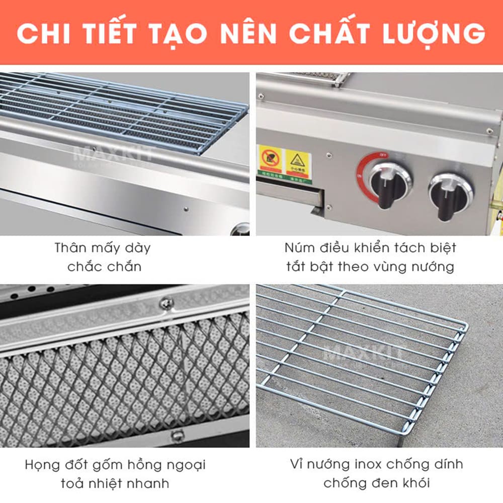 4 họng đốt gốm hồng ngọai cao cấp nóng nhanh