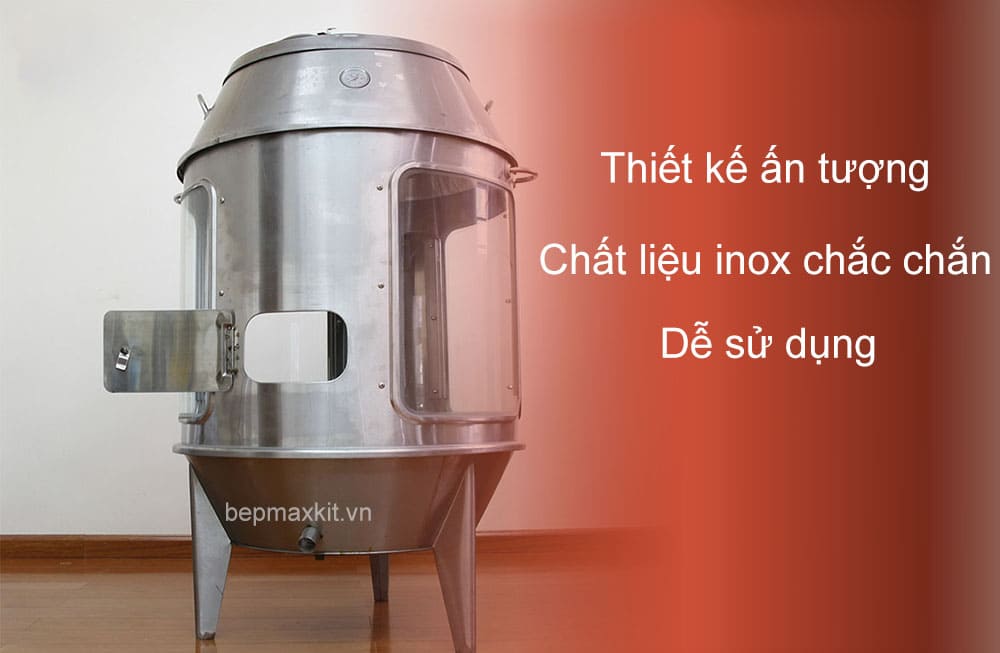 Lò quay vịt inox với thiết kế bắt mắt, sạch sẽ