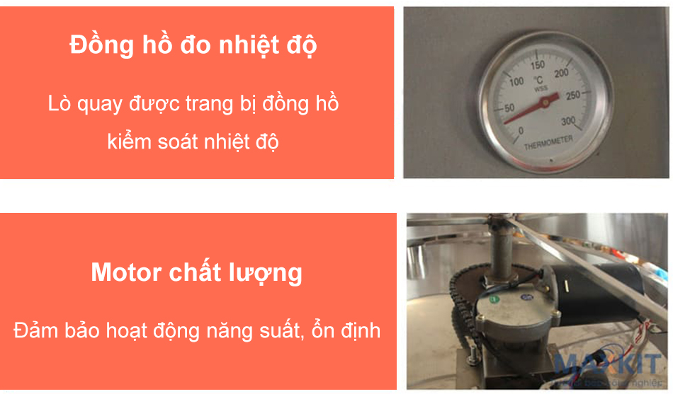 Lò quay vịt 680 được trang bị các linh kiện cao cấp