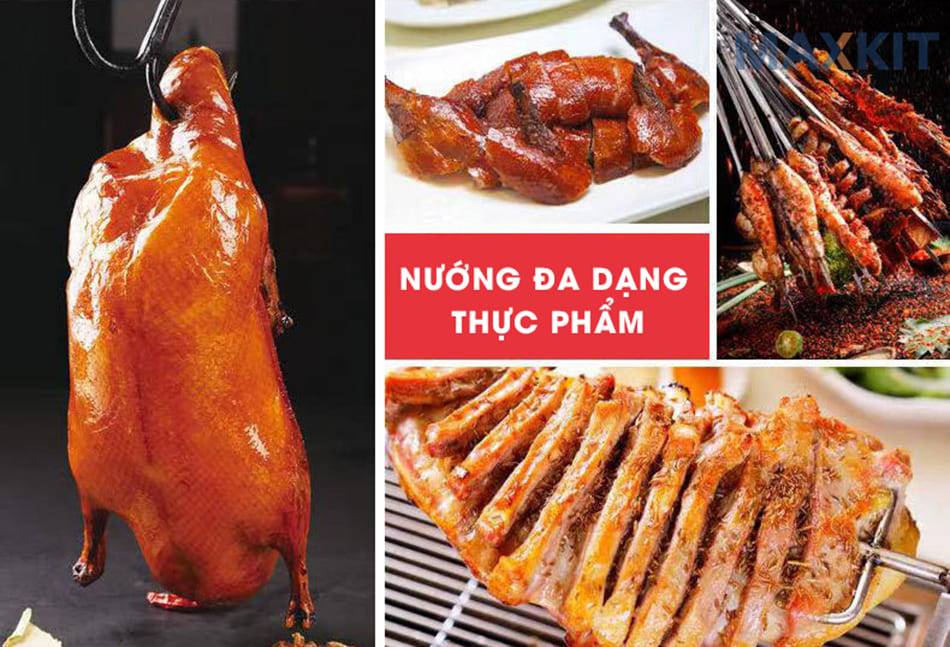 Nướng được nhiều món ăn, năng suất cao