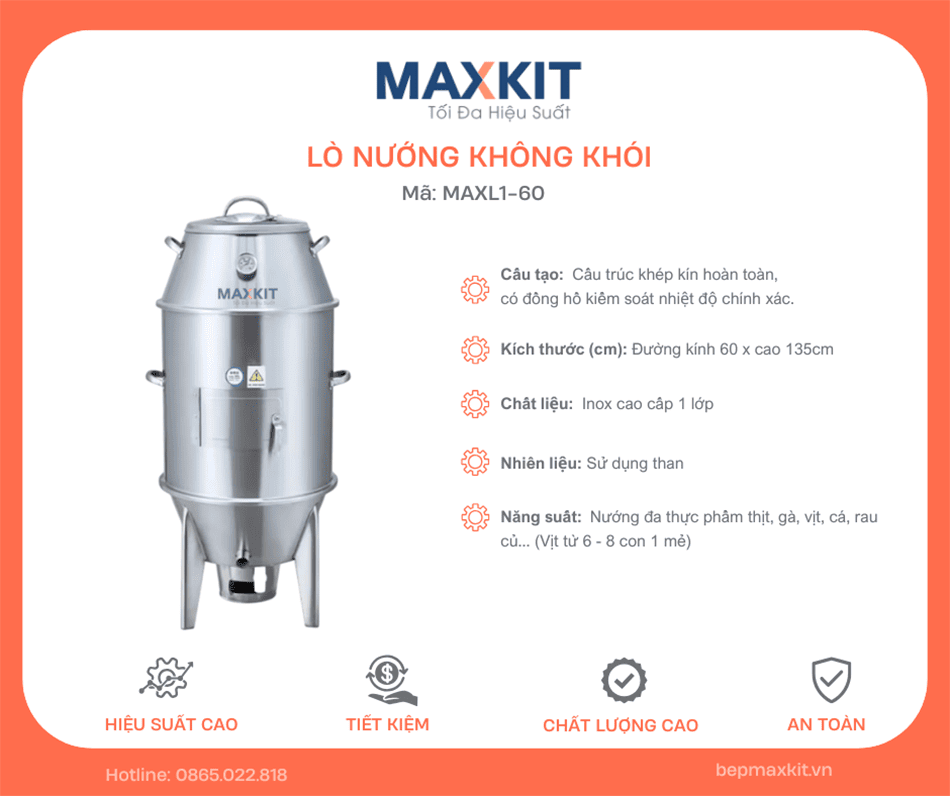 Lò quay vịt được Maxkit cung cấp đảm bảo chất lượng cao