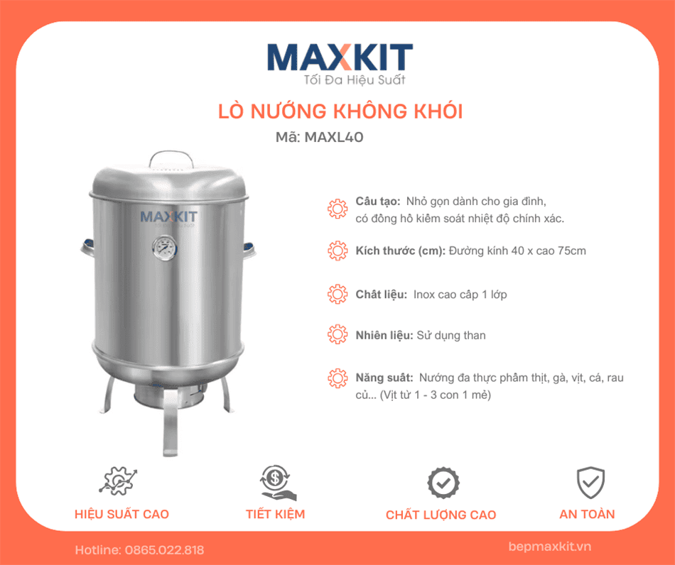 Lò quay vịt inox 40 - Lựa chọn phù hợp cho các không gian nhỏ