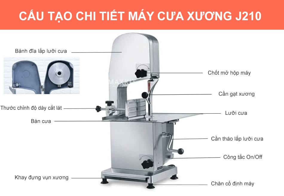 Máy cưa xương J210 12 Máy cưa xương J210 được làm từ kim loại cao cấp đảm bảo độ bền và tuổi thọ