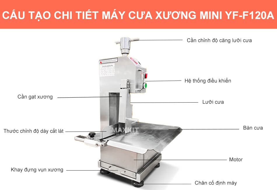 Máy cưa xương mini YF-F120A 12 Máy cưa xương mini YF-F120A có kích thước nhỏ gọn, dễ setup