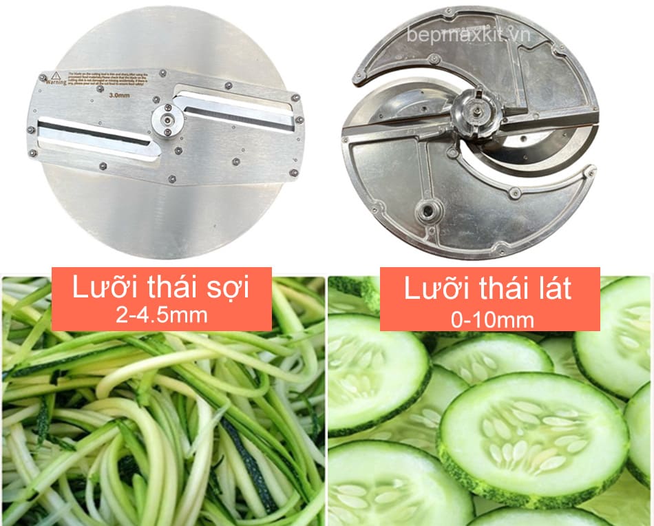 Máy thái rau củ quả YC-250 với 2 loại dao thái cắt đa năng