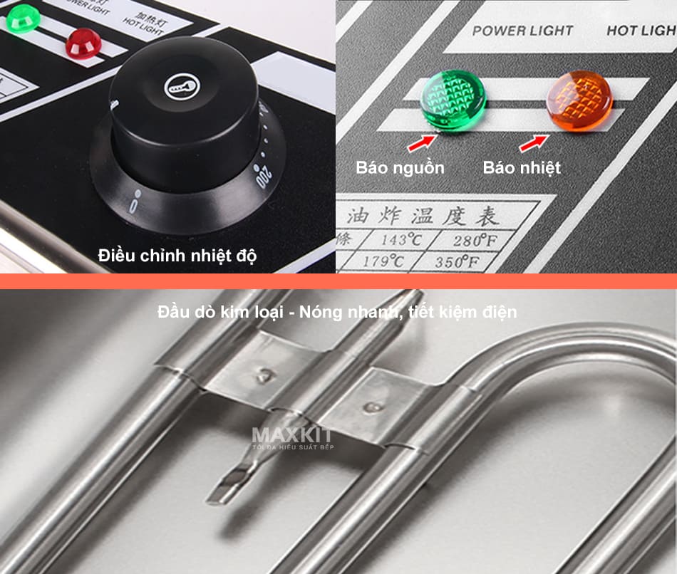 Bếp chiên nhúng điện đôi 12L Sunny Y12A 13 Dễ dàng điều chỉnh nhiệt độ