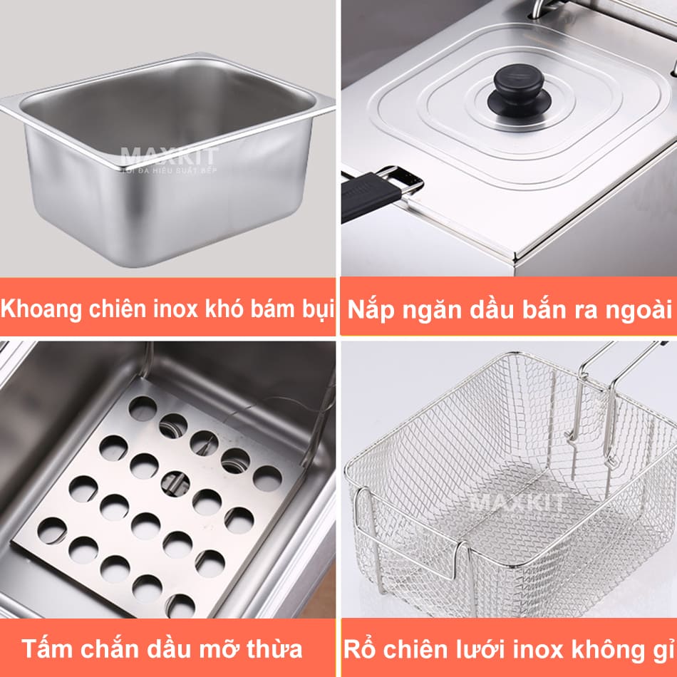 Bếp chiên nhúng điện đơn 6L Sunny Y06L 13 Cấu tạo đơn giản nhưng hiệu quả, dễ sử dụng