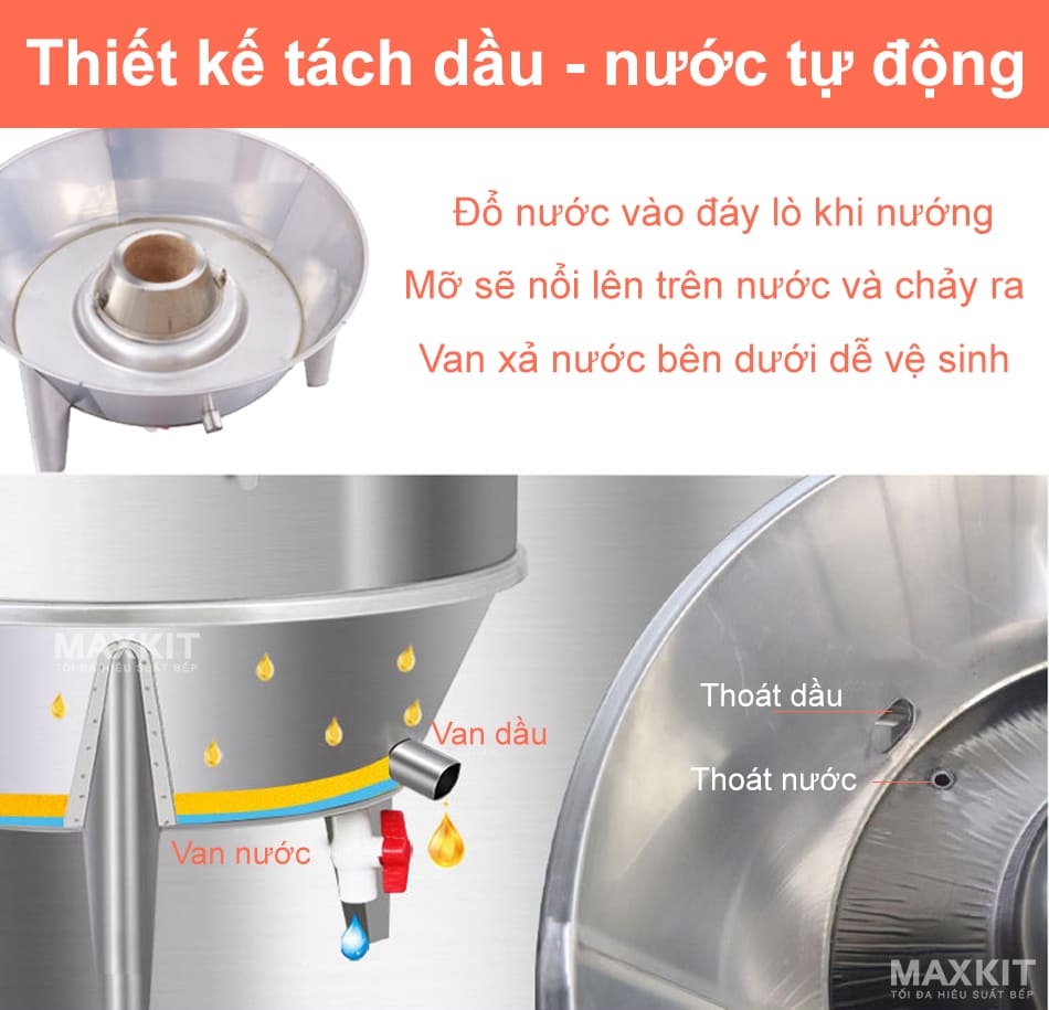 Lò quay vịt bằng Than có ô kính 100 12 Khả năng tách dầu - nướng tự động, tiếm kiệm thời gian vệ sinh lò