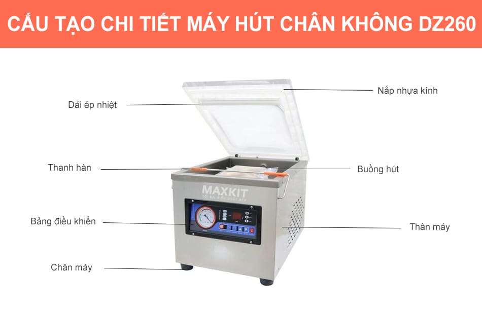 Máy hút chân không DZ260 10 Máy hút chân không DZ260 nhỏ gọn, dễ setup