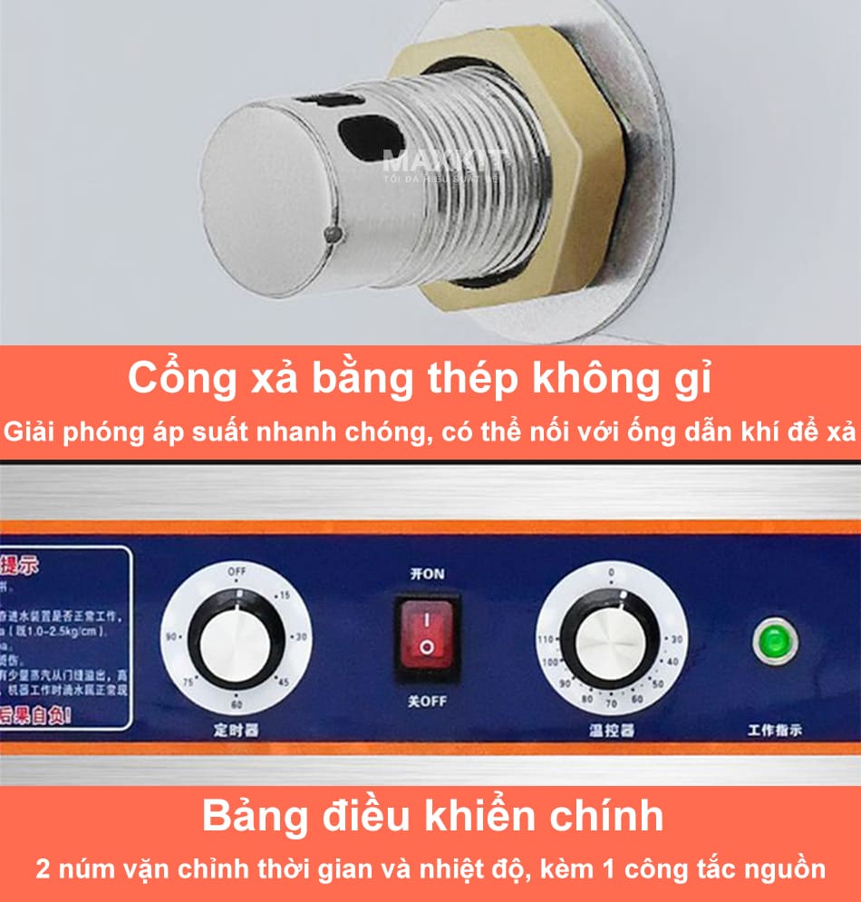 Tủ nấu cơm 6 khay dùng gas 15 Nhiên liệu gas dễ điều chỉnh theo nhu cầu