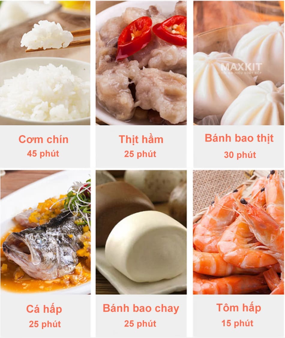 Tủ nấu cơm 6 khay dùng gas 16 Nấu được nhiều loại thực phẩm khác nhau