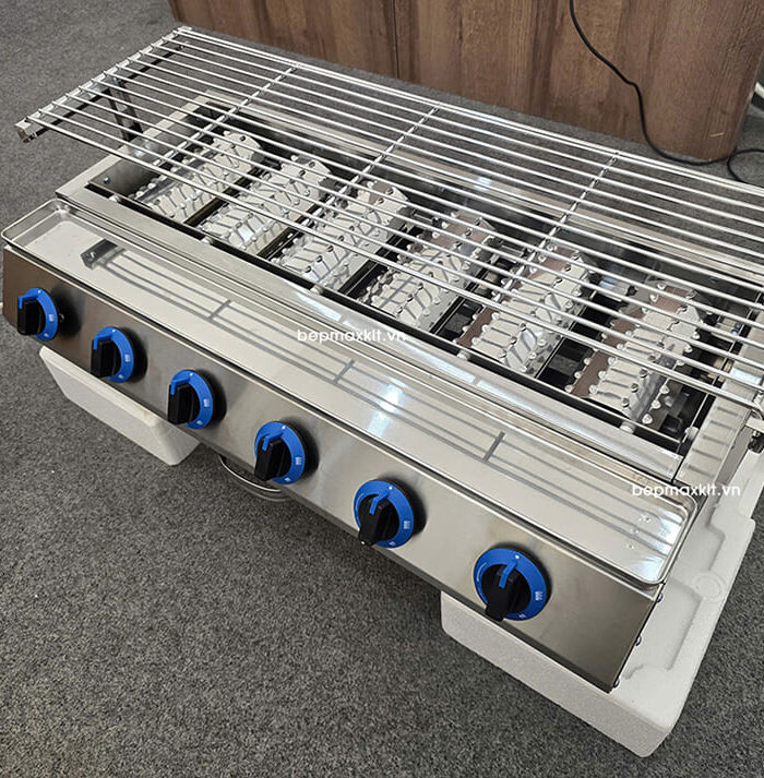 Bếp nướng Gas 6 họng đốt gốm hồng ngoại (Cỡ lớn) 8 Bep nuong gas 6 dau dot to 2