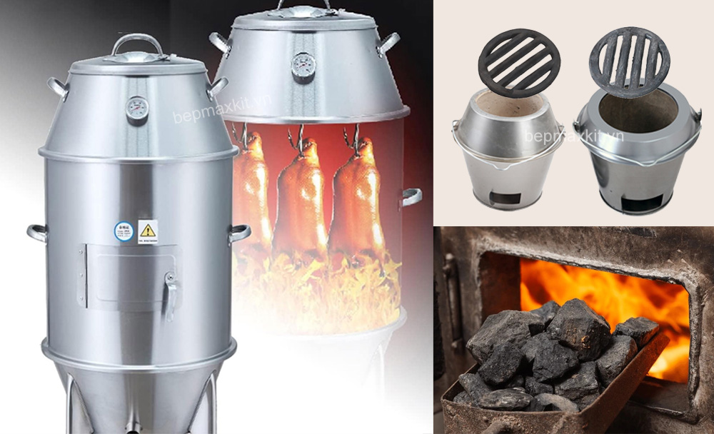 Lò quay vịt bằng than gọn nhẹ, tiết kiệm thời gian và chi phí
