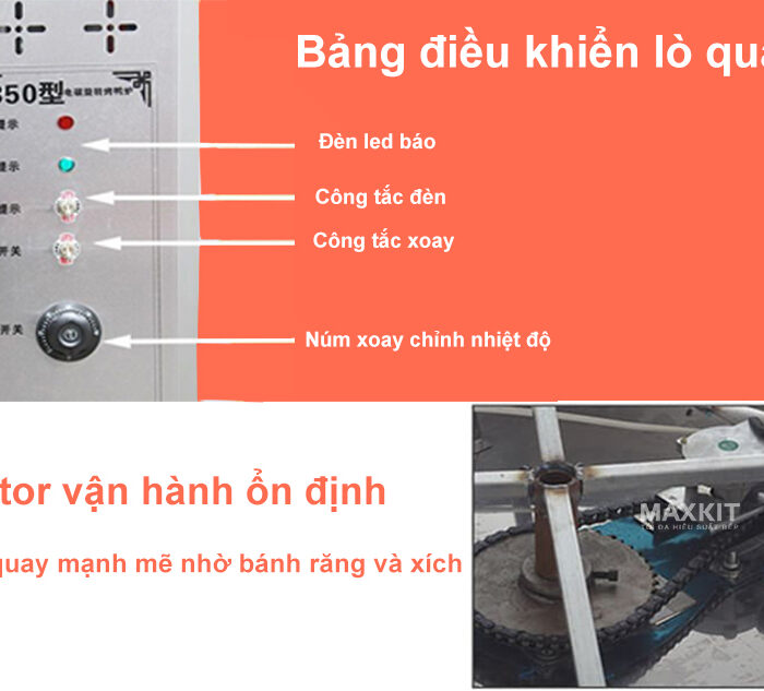 Lò quay vịt 850 (2 cánh) 9 Lu kinh xoay MAXL5 85C2 5 1