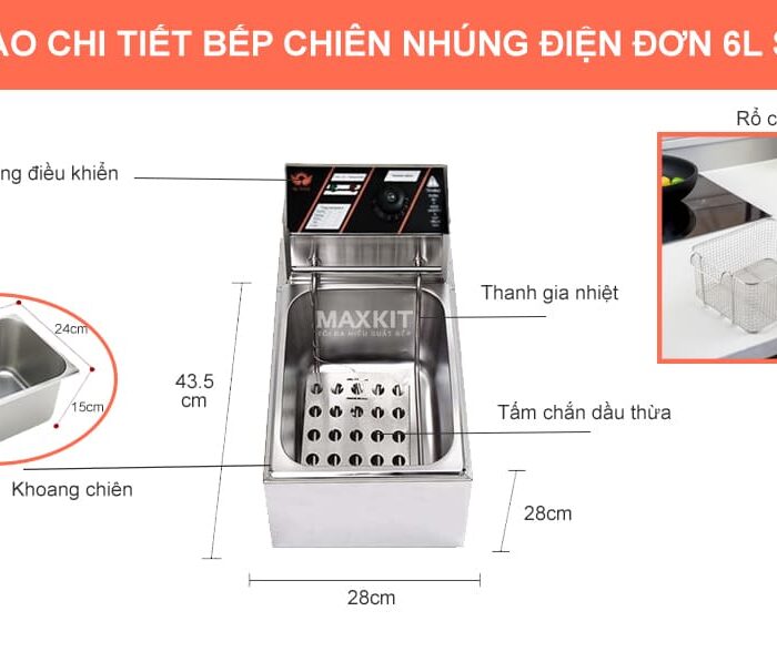 Bếp chiên nhúng điện đơn 6L Sunny Y06L 7 Bep chien nhung dien don 6L Sunny Y06L 2