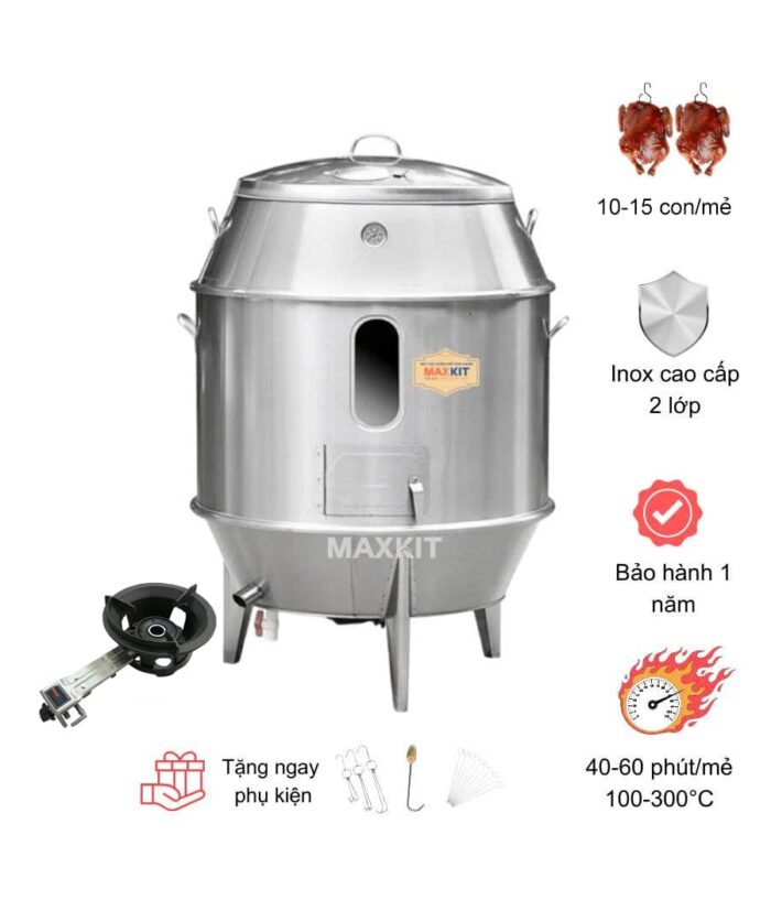 Lò quay vịt bằng Gas có ô kính 90