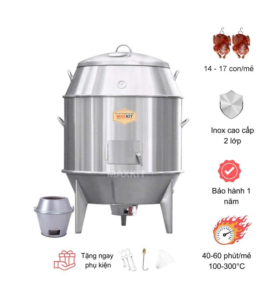 Lò quay vịt bằng than 100 1 Lo quay vit bang than 100 1