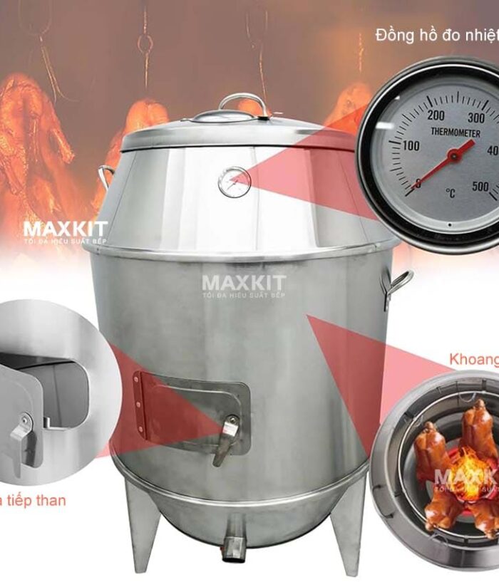 Lò quay vịt bằng than 90 7 Lo quay vit bang than 90 1