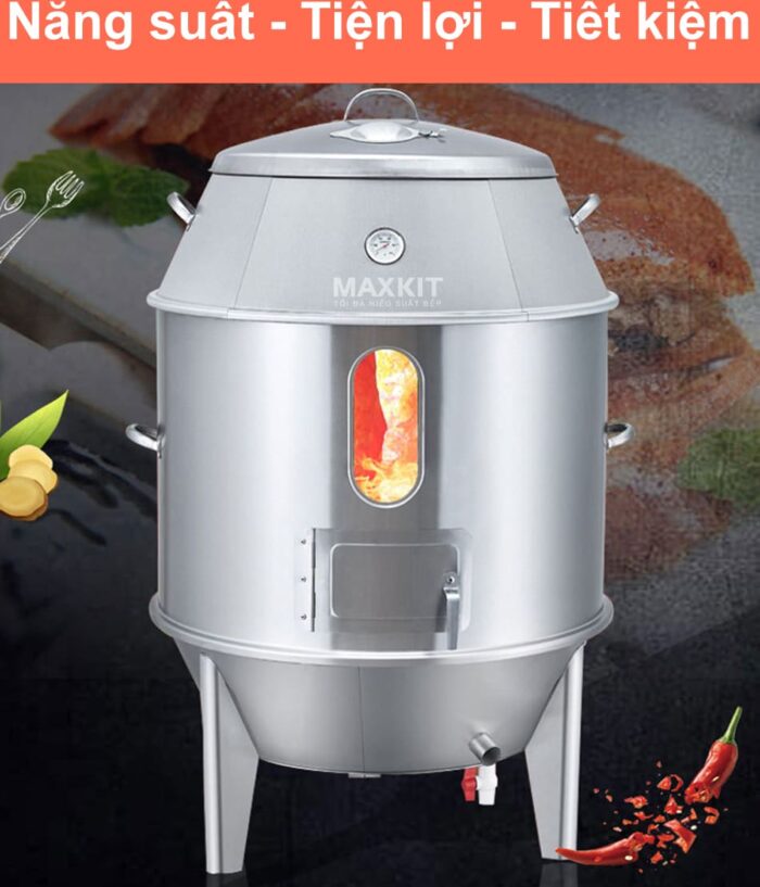 Lò quay vịt bằng Than có ô kính 100 9 Lo quay vit cua so kinh bang Than 100 4