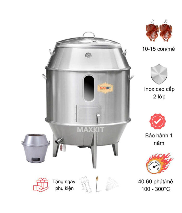 Lò quay vịt bằng Than có ô kính 90