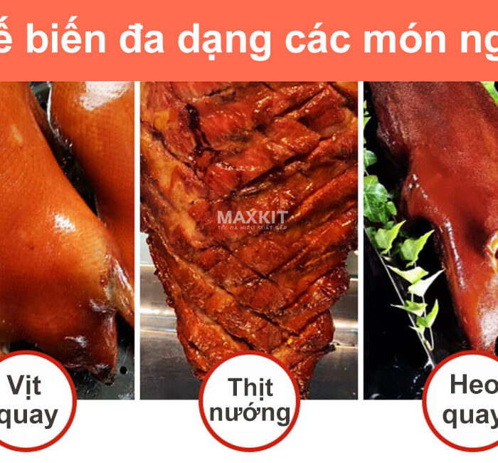 Lò quay vịt bằng Than cửa kính 90 10 Lo quay vit kinh bang Than 90 2