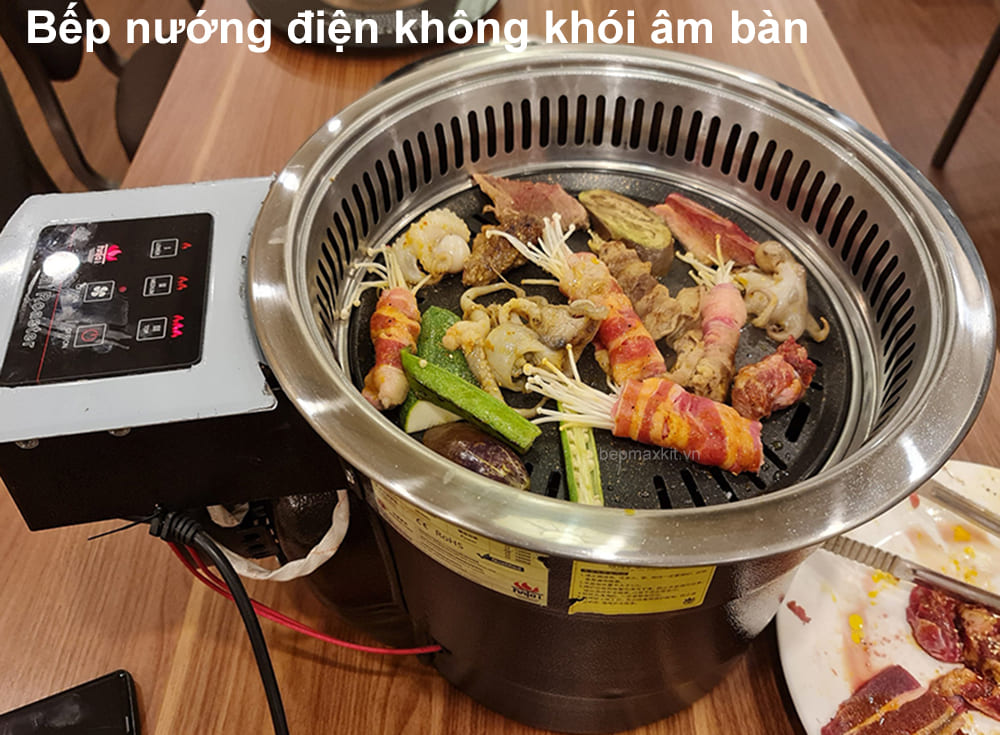 Bếp nướng hút khói bằng điện dễ dàng điều chỉnh nhiệt độ khi nướng