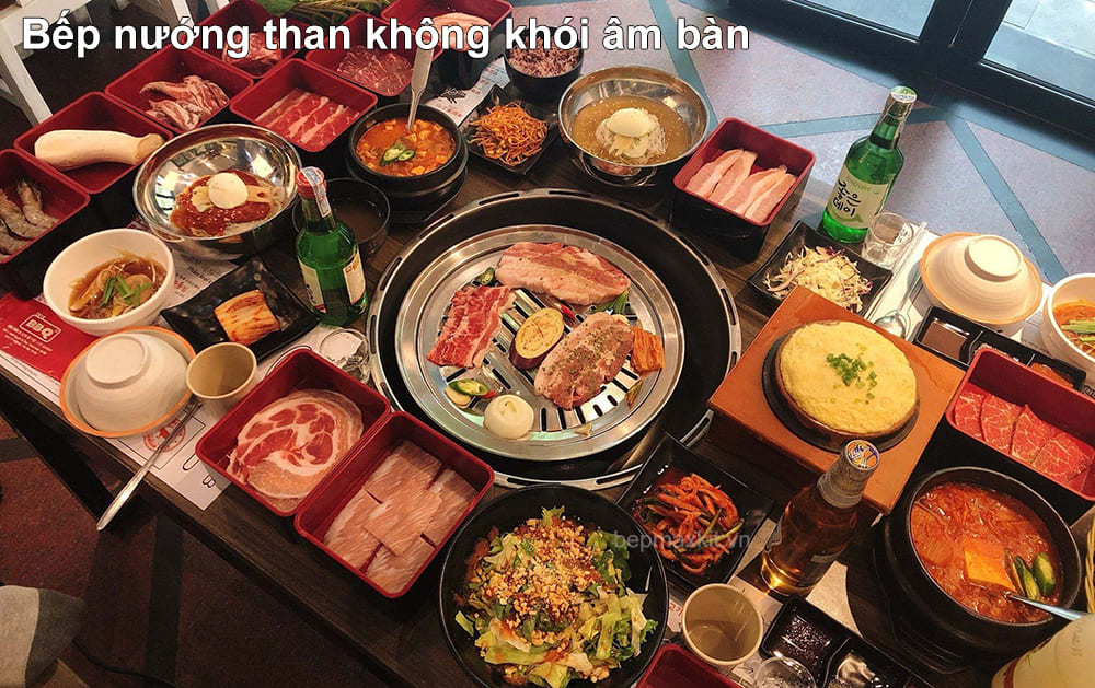 Bếp nướng không khói âm bàn dùng than được ưa chuộng nhất hiện nay