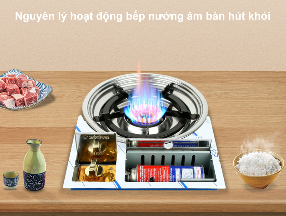 Khói dầu sinh ra sẽ tự động bị hút xuống phía dưới thay vì bay lên