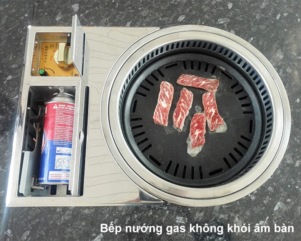Bếp nướng không khói gas âm bàn giúp tiết kiệm nhiên liệu hiệu quả