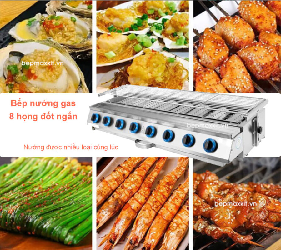 So sanh bep nuong gas 4 hong 6 hong va 8 hong 8